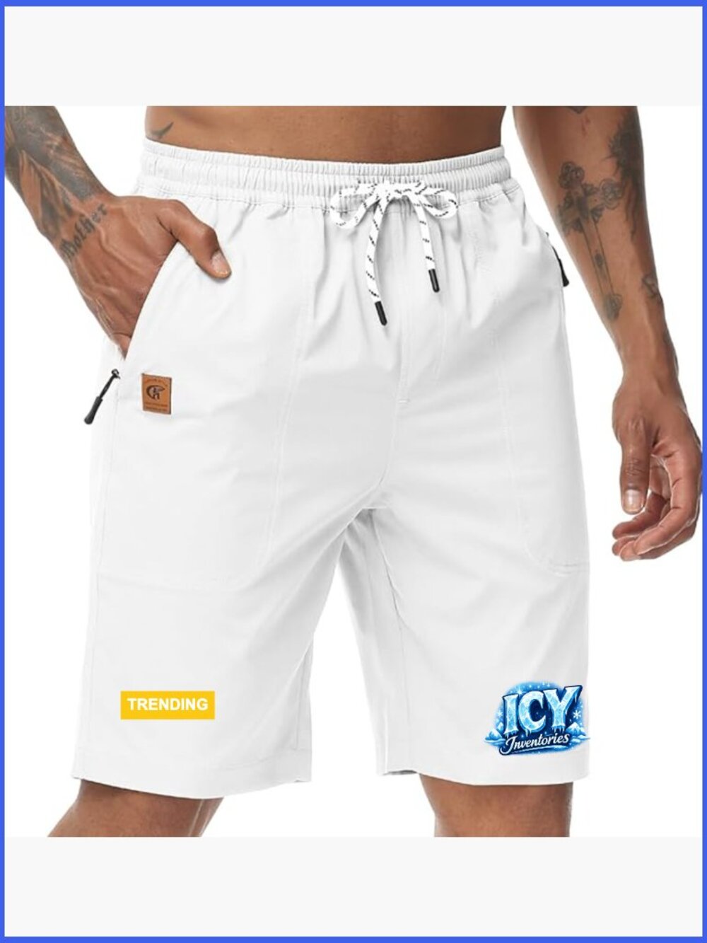 Men's Classic Fit Stretch Shorts with Zipper Pockets